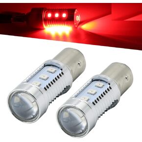 Syneticusa 1157 Red LED Stop Brake Flash Strobe Rear Alert Safety Warning 12-LED Light Bulbs