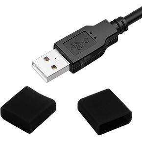 Jiozermi Silicone USB Cap Port Cover, Black, 10pcs | Anti Dust Cover, USB Type A Male Ports, Protective in Saudi Arabia