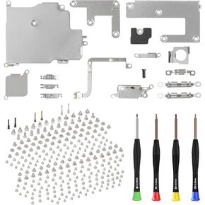 Inner Complete Screws Set and Full Internal Metal Bracket Kit Replacement for iPhone 12 Pro Max Plate Cover Bottom Small Screw Parts with Repair Tools Screwdriver for 12Promax