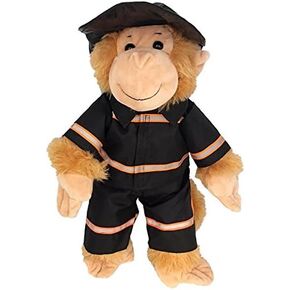 Black Firefighter w/Hat Teddy Bear Clothes Fits Most 14" - 18" Build-A-Bear and Make Your Own Stuffed Animals