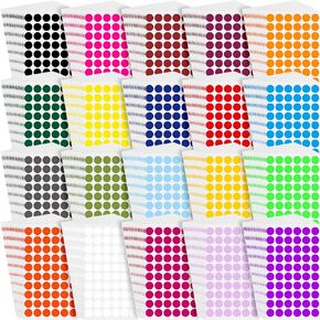 Thenshop 12000 Pcs 1/2 Inch Round Colored Circle Dot Sticker Label 20 Assorted Colors Adhesive Circle Dot Label Coding Sticker for Coloring Marking Organizing