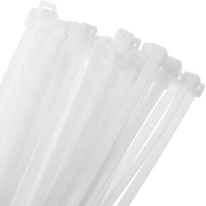 MECCANIXITY 50pcs 26 Inch 176 Lbs Cable Zip Ties Self-Locking Extra Long Nylon Cable Tie Wraps 3/8" for Cord Management, White