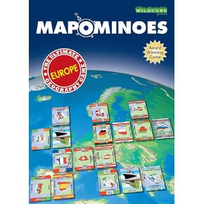 MAPOMINOES Europe – The Ultimate Geography Game – Fun and Educational Travel Card Game About Connecting European Countries for Kids Teens and Adults. Like Dominoes with maps.