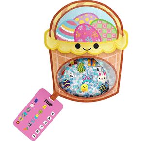 BIZYBOO Easter Egg Busy Bag Scavenger Hunt - Hidden Object Search Sensory Matching Game for Kids 2 and Up (Blue)