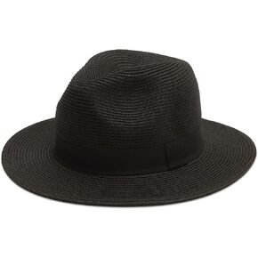 Joywant Womens Straw Fedora Beach Sun Hat, Packable Wide Brim Panama Hat for Women UV UPF50+ Summer Hat-Abby