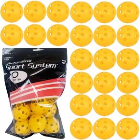 Practice Golf Balls Plastic Hole Colored Value 12/24 Pack Bulk Set, Hollow Ball for Kids Men Women Indoor Outdoor Driving Range Swing Training