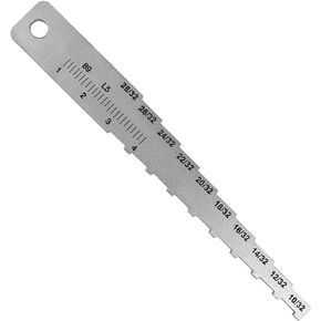 Brake Tech Tools Technician Gauge Pocket Tech Gauge Labeled in 32nds with Ruler Longer Length Tool for Vehicle Maintenance Inspection BT-1034T32R