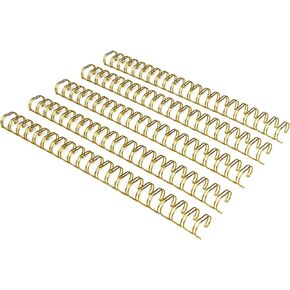 RAYSON Double Loop Wire Binding Spines, 7/8 Inch, 21 Holes, 2:1 Pitch, Binding Capacity 40-190 Sheets, Letter Size, Golden, Pack of 50