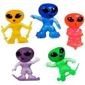 CollectsNHobbies Tiny Mini Neon Alien Figures Lot of 25