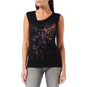 Spiral - Burnt Rose - Gathered Shoulder Slant Vest Black