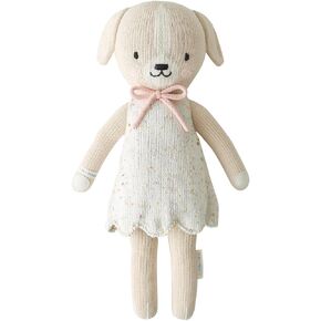 cuddle + kind Mia The Dog Regular 20" Hand-Knit Doll – 1 Doll = 10 Meals, Fair Trade, Heirloom Quality, Handcrafted in Peru, 100% Cotton Yarn