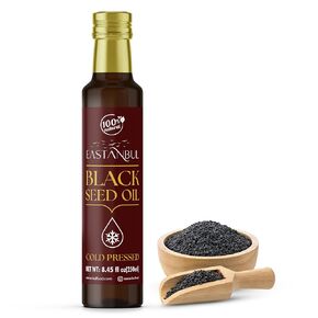 Eastanbul Cold Pressed Black Seed Oil, 8.45 Fl Oz Premium Black Seed Oil Liquid, 100% Turkish Pure Blackseed Oil, Black Cumin Seed Oil AKA Aceite De Semilla Negra, Kalonji Oil, Nigella Oil