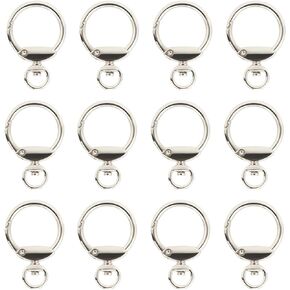 12pcs Round Spring Snap Hooks Swivel Ring Carabiner Clips Eyelet O Rings Buckle for Bags Belts Keychain Purses DIY Accessory (Multicolor)
