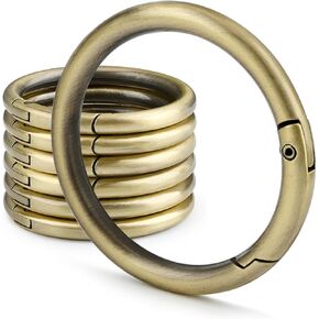 6pcs Metal Spring O Rings Round Carabiner Key Ring Clip for Keychain Buckle, Purse Hardware, DIY Crafts (Silver, 1'')