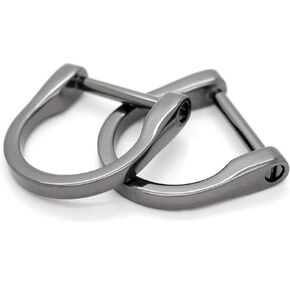 CRAFTMEMORE D-Rings Screw in Shackle Horseshoe D Ring DIY Key Holder Purse Accessories for 1 Inch Strap 4 Pack(Brushed Brass)