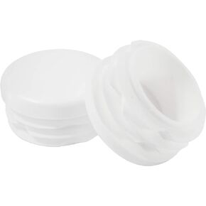 Prescott Plastics 1.25" Inch Round Plastic Plug Insert (10 Pack) White End Cap for Metal Tubing, Fence, Glide Insert for Pipe Post, Chairs and Furniture