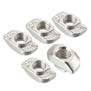 uxcell Sliding T Slot Nuts, M4 Half Round Roll in T-Nut for 3030 Series Aluminum Extrusion Profile, Carbon Steel Nickel-Plated, Pack of 10