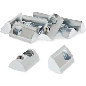 8020, 13040, 15 40 Series 5/16-18 Steel Self Aligning Roll in T-Nut with Ball Spring - T Slot Accessories for 80/20 Aluminum Extrusion - Hardware Nuts (25 Pack)