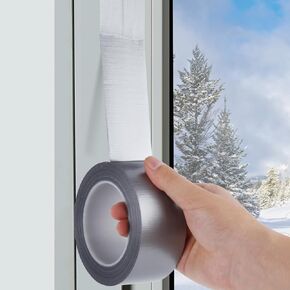 Harciety Weather Stripping Tape 2Inch x 30 Yards Silver Gray Window Draft Isolation Sealing Film Tape for Doors Windows