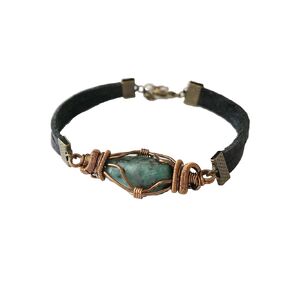 VALOR 835 Natural Crystal Bracelet for Men - NEW Genuine Emerald Bracelet Men’s Raw Crystal Bracelet May Birthstone Men's Jewelry Gift 8 inch Bracelet