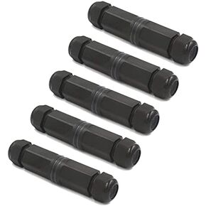 VCELINK Waterproof RJ45 Connector Shielded, Cat6/Cat5E/Cat5 Ethernet Coupler IP67, Outdoor Ethernet LAN Cable Extender Female to Female Adapter 5-Pack