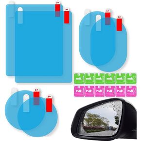 6PCS Car Rearview Mirror Rainproof Film, HD Nano Anti Fog Anti Scratch Interior Rearview Mirror Anti Glare Film Waterproof for Safe Driving, Car Mirrors, Side Windows Car Trucks SUVs Safe Driving