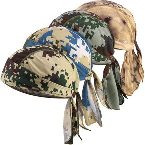 Qianmome Durag Skull Cap Cotton Biker Motorcycle Bandana Head Wrap Du Doo Do Rag Rags