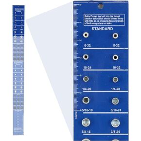 Blue SAE and Metric Bolt Gauge Check a Thread Fastener Tool