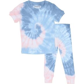 Sleepyheads Girls, Boys, Kids Cotton Short Sleeve Tie Dye Snug Fit Pajama Set, Shorts Set