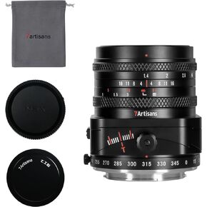 7artisans 50mm F1.4 APS-C Frame Tilt-Shift Lens with 2-in-1 Compatible for Sony E-Mount Mirrorless Cameras A6500 A6300 A6100 A6000 A5100 A5000 A9 NEX3 NEX3N NEX5 NEX5T NEX5R NEX6 NEX7 A7 Series