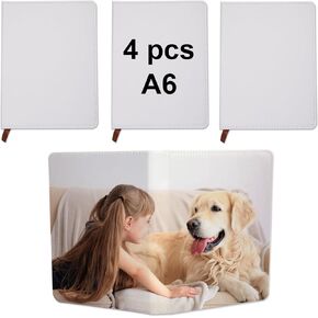 4 Pcs sublimation notebook blank A5 190 Pages sublimation journal blank， Sublimation Journal Notebooks for School Office Supplies imitation Faux Leather sublimation notebooks（8.3 x 5.7 Inch）