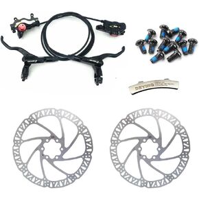 DEYING Zoom Hydraulic Disc Brakes Mountain Bike Sets MTB Front & Rear Set with Disc Rotor 160mm & Color Bolts