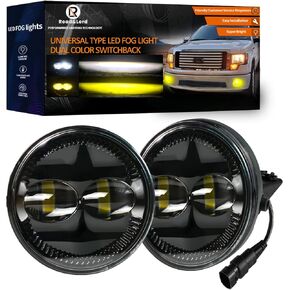 RoadandLord لمصابيح الضباب LED f150 المتوافقة مع مصابيح الضباب 2006-2014 F150 Ranger 2008-2011 Expedition 2007-2014، مجموعة مصابيح القيادة ذات اللون المزدوج المعتمدة من DOT in Kuwait