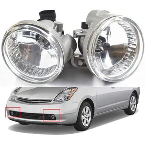 munirater 2-Pack Clear Lens Fog Lamps Replacement for 2004-2007 Toyota Highlander Echo Prius Driver and Passenger Side 8121152070, 8122152070, TO2592119, TO2593119