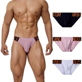 Men's Cotton Briefs Low-Waist Soft Underwear Moisture-Wicking Sexy Underpants