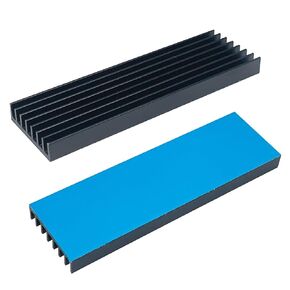 Jienk 5PCS Aluminum Heat Sink with Thermal Conductive Adhesive Tape, 50×25×10mm Heatsink Cooler for Cooling VRM GPU Stepper Driver 3D Printer Stepper Motor