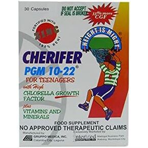 Cherifer PGM 10-22 Capsules with Zinc for Teenagers with Chlorella Growth Factor,and Taurine 30 Capsules