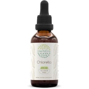 Chlorella B60 Alcohol-Free Herbal Extract Tincture, Concentrated Liquid Drops Natural Chlorella (Chlorella vulgaris) Dried Entire Plant (2 fl oz)