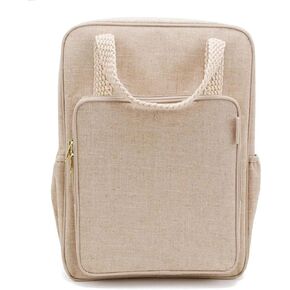 SoYoung All-Day Backpack - Aesthetic Backpack for Travel, Gym & Work, Lightweight Design with Laptop Sleeve & Water Bottle Pockets, Linen/Cotton Fabric - Muted Clay
