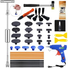 Manelord Car Dent Puller - Auto Body Dent Repair Tool, Dent Repair kit with Slide Hammer T bar Dent Puller for Car Body Hail Dent Removal Dent Remover Automobile Body Repair