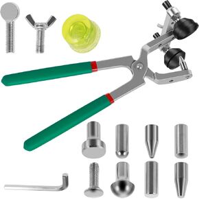 Car Dent Repair Tools, Car Door Panel Crimp Dent Edge Pliers, Car Edge Repair Tools, Metal Autobody Pliers with 8 Replacement Heads for Car Truck SUV