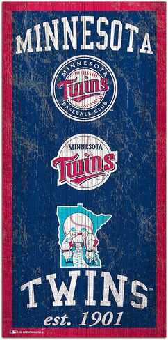 MLB Minnesota Twins Unisex Minnesota Twins Heritage sign, Team Color, 6 x 12 in Saudi Arabia
