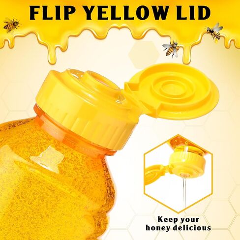 Didaey 48 Pcs 8.5 oz Plastic Honey Bottles Clear Honey Jars Honey Dispenser with Lids Caps Honey Containers Leak Resistant Empty Refillable Honey Squeeze Bottle for Maple Syrup, Storing and Dispensing in Saudi Arabia