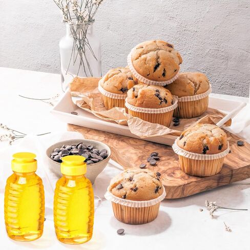 Didaey 48 Pcs 8.5 oz Plastic Honey Bottles Clear Honey Jars Honey Dispenser with Lids Caps Honey Containers Leak Resistant Empty Refillable Honey Squeeze Bottle for Maple Syrup, Storing and Dispensing in Saudi Arabia