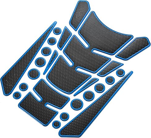 Motoforti دراجة نارية الغاز النفط خزان الوقود حامي 3D PVC المطاط وسادة شعار شارة ملصق ملصق أزرق in Kuwait