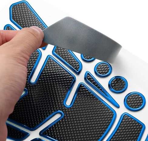 Motoforti دراجة نارية الغاز النفط خزان الوقود حامي 3D PVC المطاط وسادة شعار شارة ملصق ملصق أزرق in Kuwait