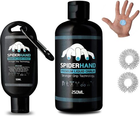 HEALTHY PLAN Liquid Chalk Grip - Professional Hand Grip, Combo Kit 8.3 oz + 1.7 oz Travel Clip & Rings Massage, Liquid Chalk for Weight Lifting,for Gymnastics in Saudi Arabia