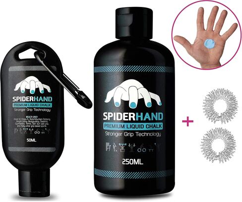 HEALTHY PLAN Liquid Chalk Grip - Professional Hand Grip, Combo Kit 8.3 oz + 1.7 oz Travel Clip & Rings Massage, Liquid Chalk for Weight Lifting,for Gymnastics in Saudi Arabia