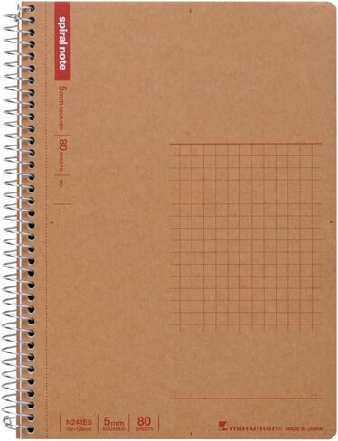 Maruman N246ES Notebook, Ring Notebook, 0.2 inch (5 mm), Square Ruled, Basic, B5, 80 Pieces, Set of 5 in Saudi Arabia