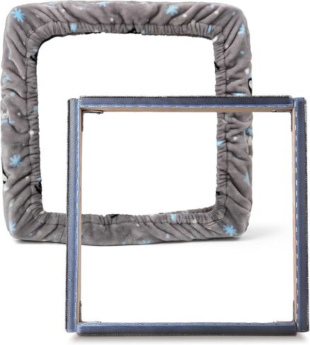 ICZW Gripper Strip Frame Punch Needle Frame Rug Hooking with Frame Cover 15.7" x 15.7" (Gray) in Saudi Arabia